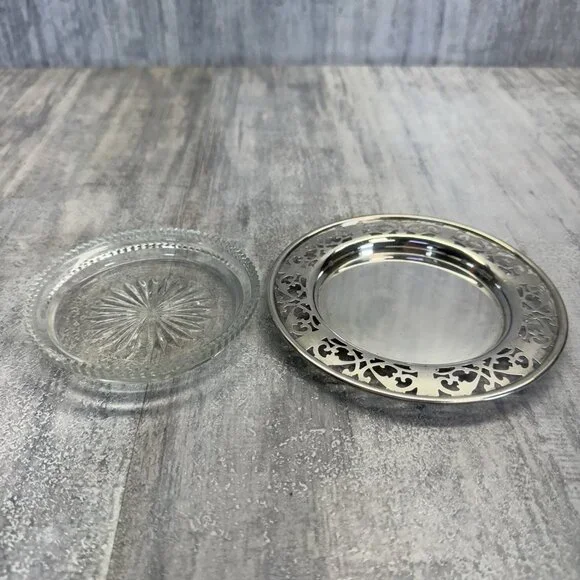 Vtg Roden Brother Sterling Silver Ashtray With Glass Insert 53 Grams 1.9 Fl Oz - Picture 4 of 11